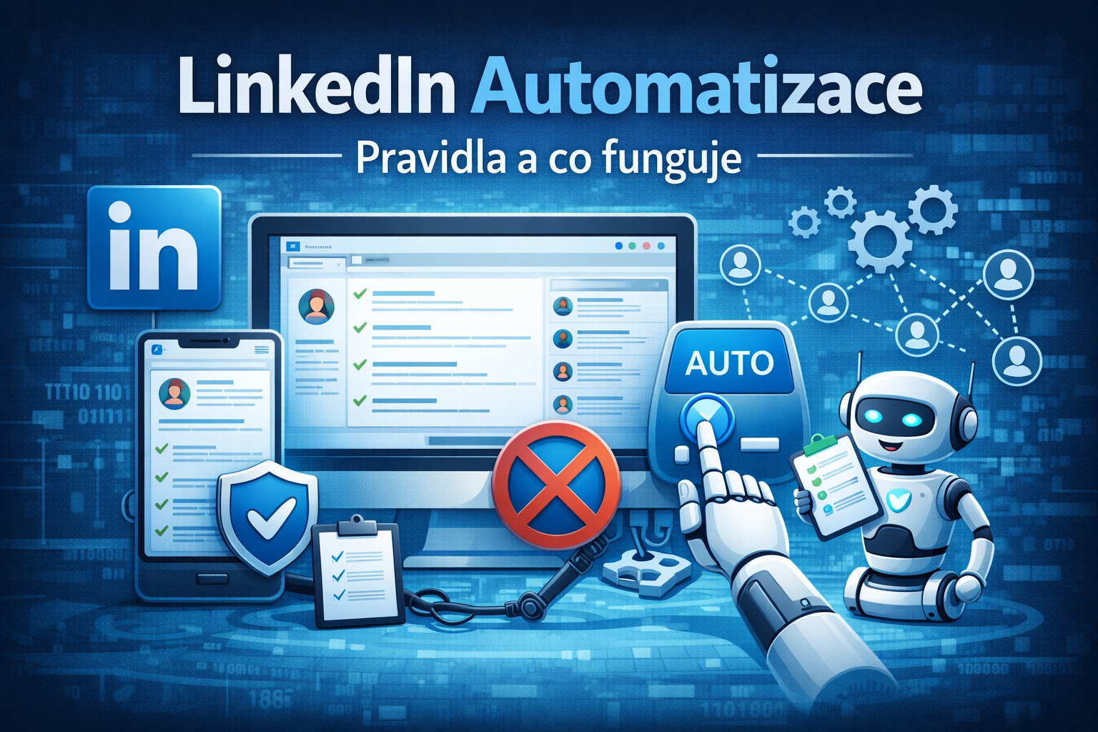 LinkedIn automation – rules and what works, illustration of safe vs risky automation